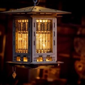 Craftsman Prairie Style Bird feeder & Wright Lantern. Wooden 3D puzzle kits.