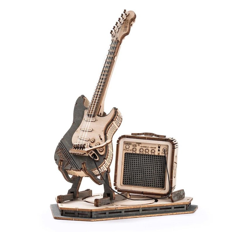 Electric Guitar 3D Puzzle, Wooden Mechanical Model Kit - Image 4