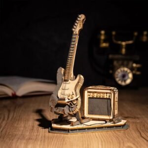 Electric Guitar 3D Puzzle, Wooden Mechanical Model Kit