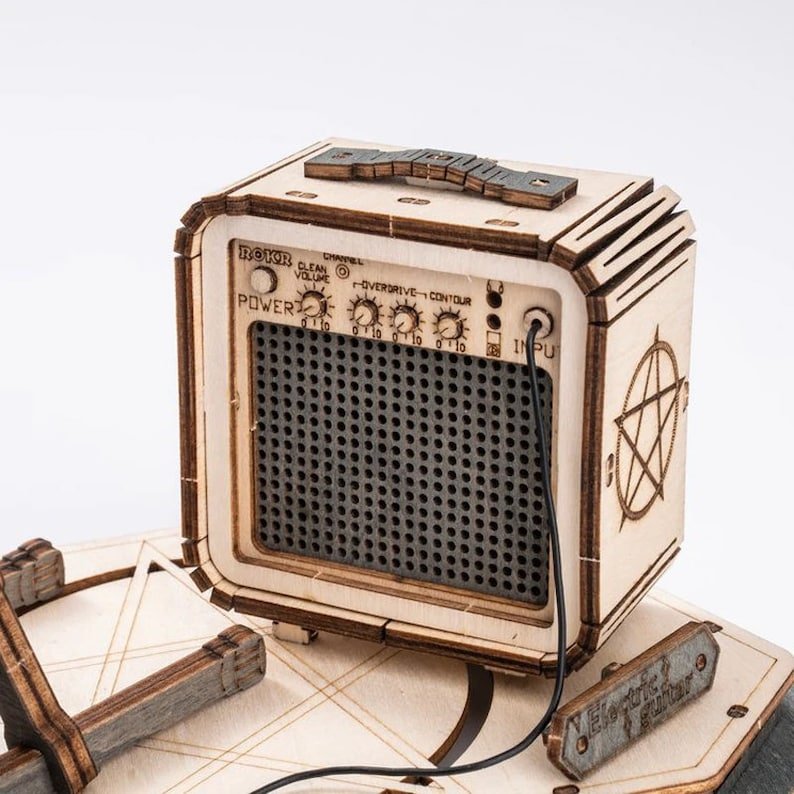 Electric Guitar 3D Puzzle, Wooden Mechanical Model Kit - Image 3