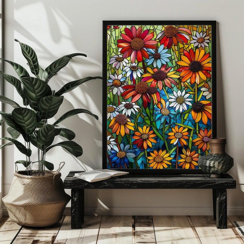 Stained Glass Wildflower Jigsaw Puzzle - Image 5