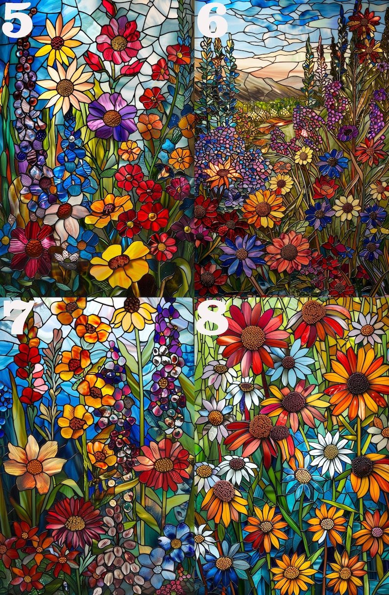 Stained Glass Wildflower Jigsaw Puzzle - Image 2