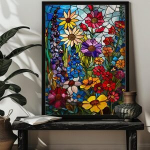 Stained Glass Wildflower Jigsaw Puzzle