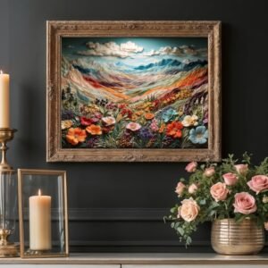 Landscape Jigsaw Puzzle, Mountains and Flowers
