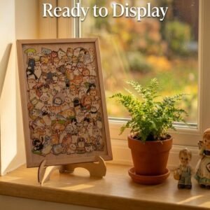 Hand-Drawn Wooden Cat Jigsaw Puzzle