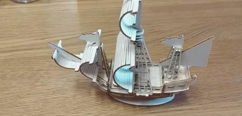 3D Wooden Sailing Ship Model Kit: DIY Puzzle for Desk Decor - Image 7