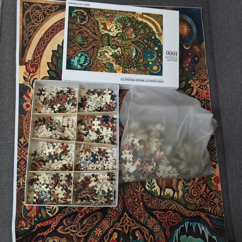 Yggdrasil World Tree Norse Mythology Folk Art Wood Puzzle - Image 5