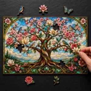 Luxury Wooden Jigsaw Puzzle, Tree of Life in Bloom
